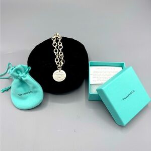 Tiffany & Co. Round Tag Charm Bracelet Pre Owned